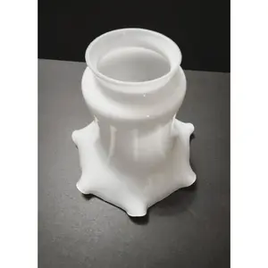 White Crimped Opal Pendant Lamp Shade | Cased Glass | 2.25" Fitter x 5" Height x 5" Spread