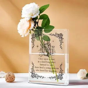 1pc Throne of Glass Book Vase with Aelin Celaena Sardothien & Sarah J. Maas Quote - Clear Acrylic Bookend Shelf Decor TOG Gift for Fans Bookish Vase for Desk or Wedding - Contemporary Rectangular Book Case Vase 1pc TOG Gift for