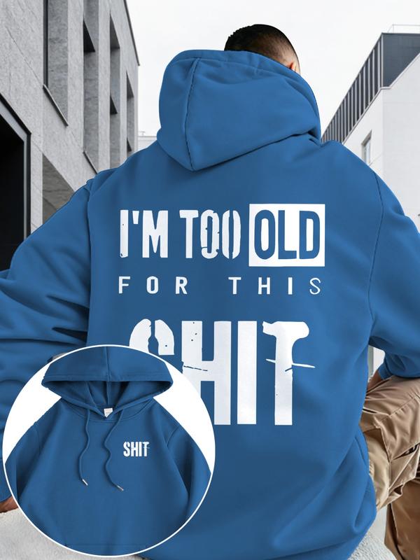 Men's Fall Winter Hooded Sweatshirt, Emotion Style Print, Casual Fitted Design, Drawstring Pocket, Warm Multi-Color Options