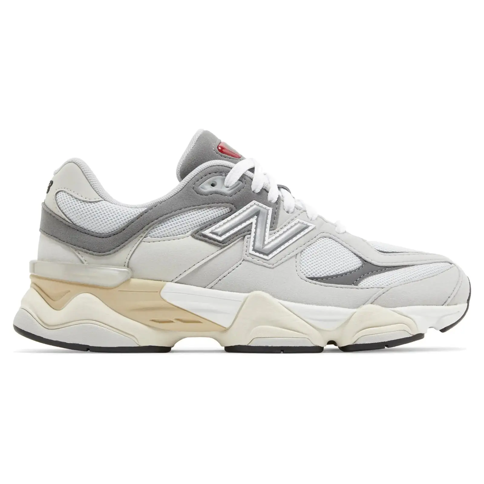 NEW BALANCE 9060 Rain Cloud Grey Authentic Gradeschool Youth Neutral Casual Trainers (GC9060GY) - Suede Mesh, Closed Round Toe, Comfortable Walking Footwear