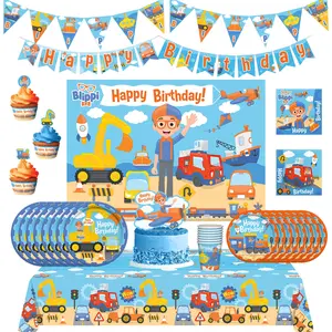 Blippi Birthday Party Supplies Vehicle Ultimate Set for 16 Guests