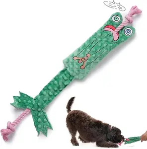 Nocciola Toad of War Dog Rope Toy, Christmas gift, Durable Rope Toy for Tug of War,Interactive Squeaky Tug Toy for Small Medium Dogs