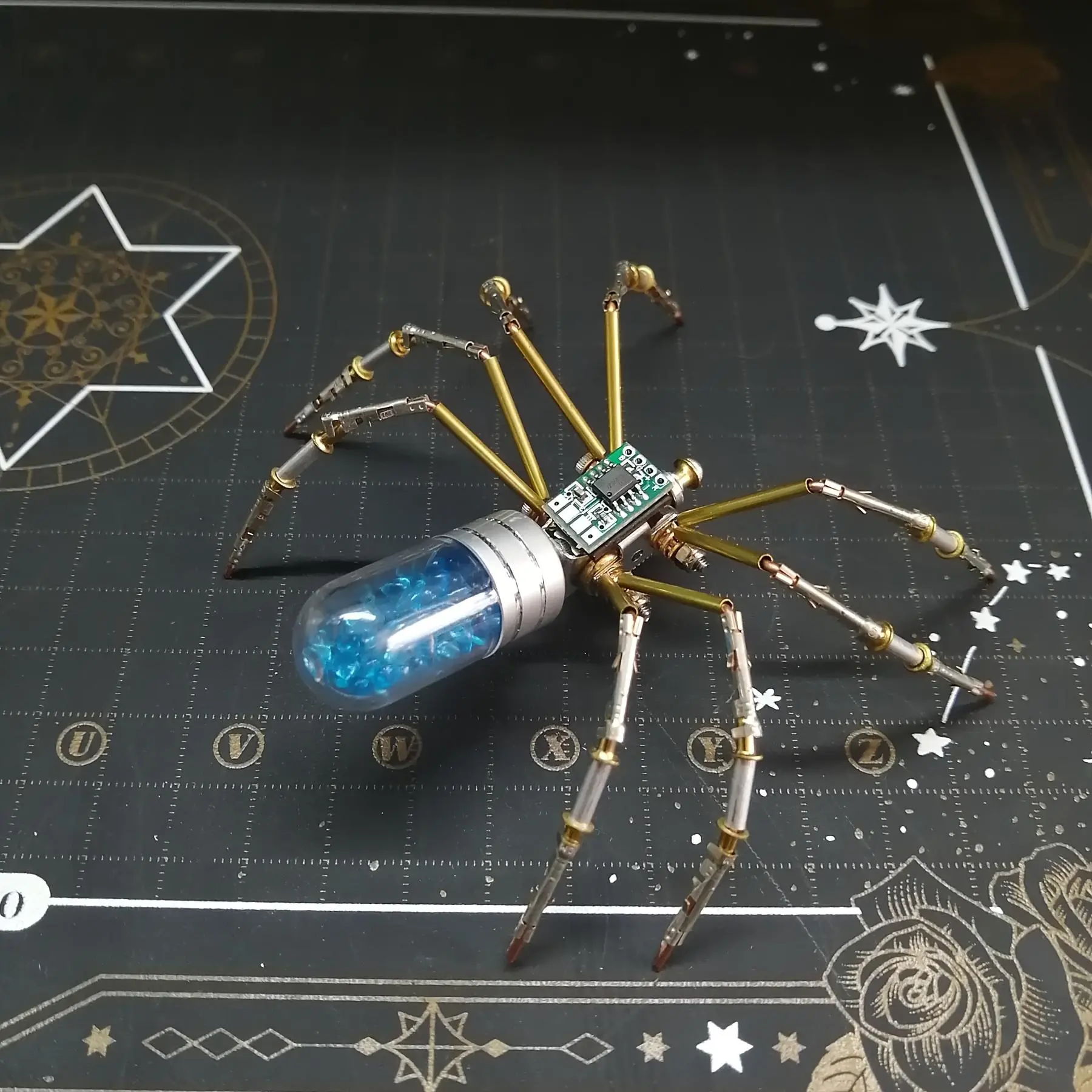 3D Metal Steampunk Mechanical Spider Model Kit - DIY Assembly Toys with Manual Tools, Moving Parts, Challenging 3D Puzzle, Adult Desktop Decoration