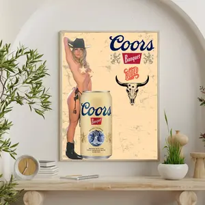Huge Vintage Retro Beer Poster Coors Banquet Classic 80s ART