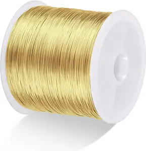 MIKIMIQI Jewelry Wire - 328Ft, 26 Gauge, Tarnish Resistant, Copper, 0.4mm X 100m (Gold)