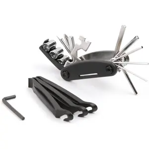 16 in 1 Bicycle Multitool with Tire Levers Hex Spoke Wrench, Bike Repair Tool Kit, Multi Function Accessories Set for Road Mountain Bikes