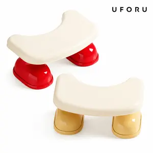 UFORU Squatting Toilet Stool Non-slip Bathroom Step Stool Cute Design Suitable for Adults and Children Relieves Constipation and Hemorrhoids Cream White/Red Options Mother's Day Gift