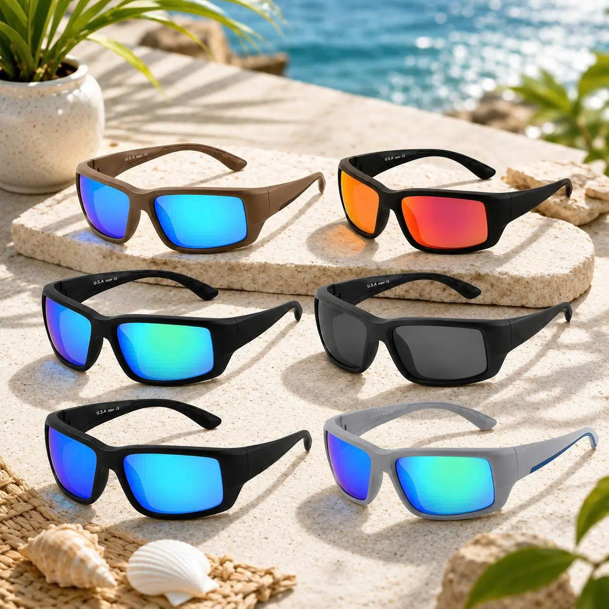 Classic Rectangular Polarized Sunglasses – Ideal for Fishing, Road Trips & Hiking