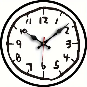 10 inch Modern Minimalist Wall Clock with Artistic Number Design - Silent, Non-Ticking Decor Piece for Home & Office, Battery-Powered (AA), Wall Clock Living Room