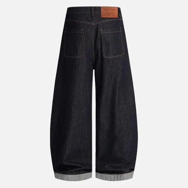 Aelfric Eden Baggy Jeans Wide-Leg Relaxed Fit Contrast Turn-Up