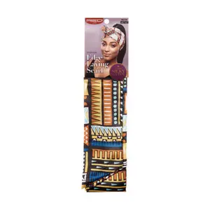 KISS - RED SILKY SATIN EDGE SCARF (AZTEC)