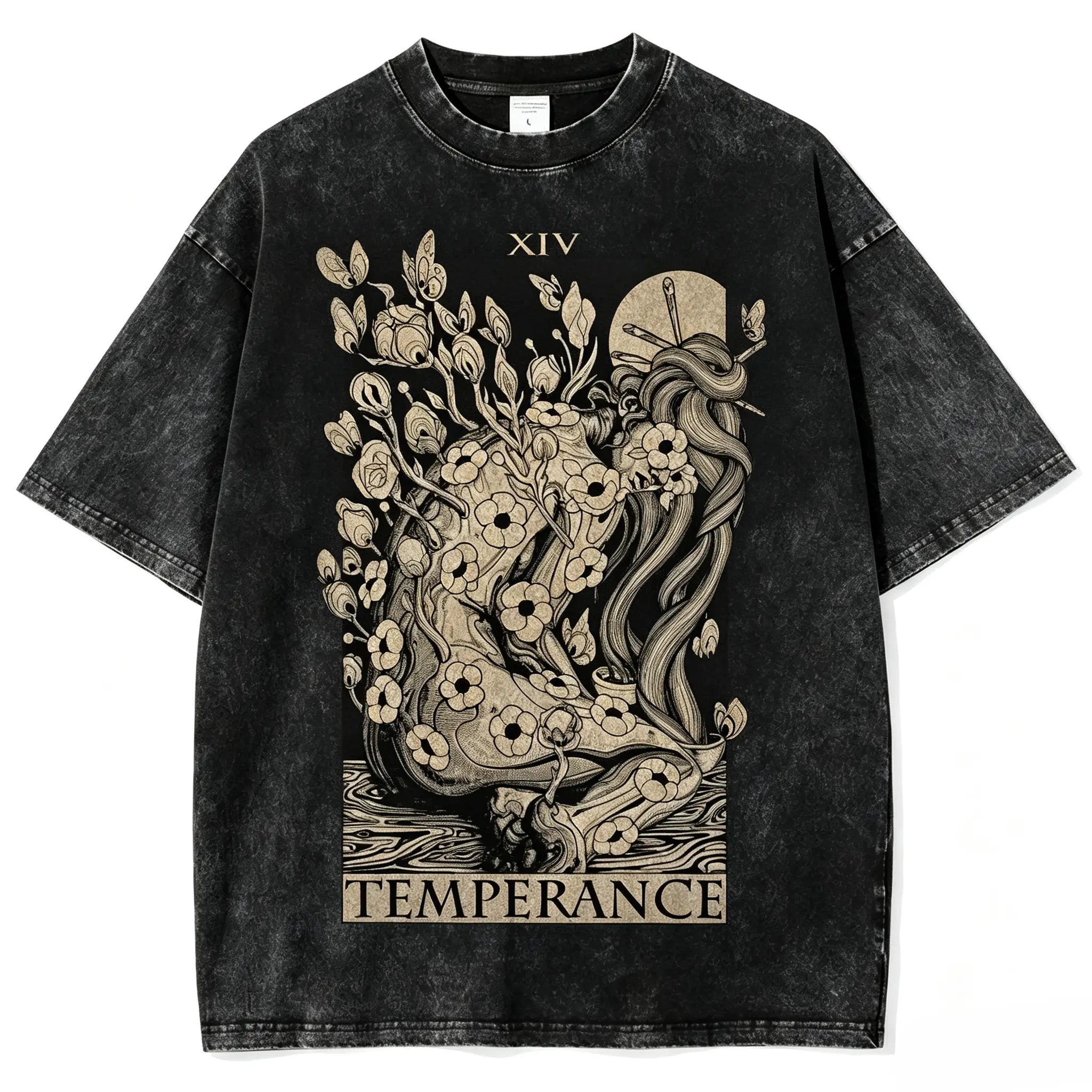 Tarot Shirt 'The Devil' Cards Washed Tee Tarot lover for Women's Vintage Tshirt Fit Everyday