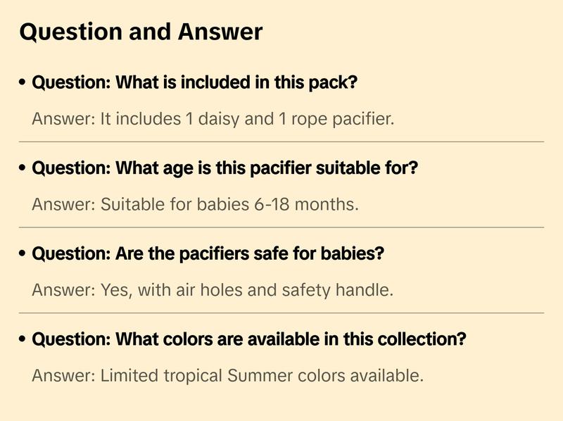 FRIGG Rope/Daisy Natural Rubber Pacifier (Sunflower/Fuchsia) 2-Pack (6-18 Months)