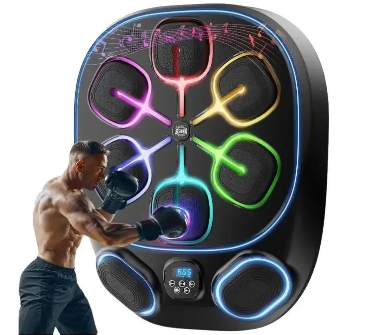 2026 Smart Music Boxing Training Machine with Velcro, Dual Hook, Battery - Adult Office/Home Fitness Equipment, 9 Dynamic Modes, Music Mode, 10 Speed Levels, HIFI Sound, Large Durable Punching Bag, Adjustable Height, 30 Days Support
