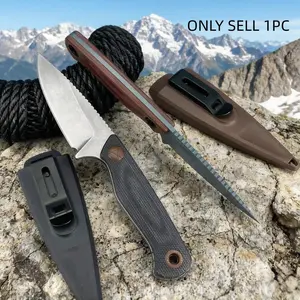 1pc 203 Straight Knife, Portable Edc Pocket Knife, Non-Slip Handle, High-Quality Blade, Camping Travel Essential, Men's Gift, Well Designed Blades