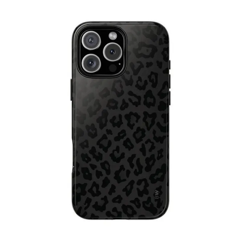 Black leopard print cheetah pattern Phone Cases Phone Cover Hard Case Tough 2-piece Phone Case17, 16, 15, 14, 13, 12, 11, X, Samsung, and other series models. It makes a great holiday gift for friends or family.