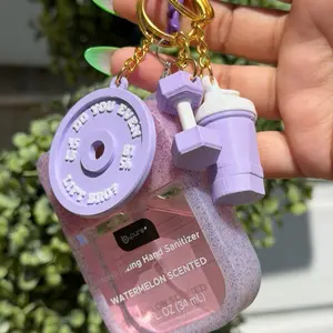 gym keychain and saniztizer