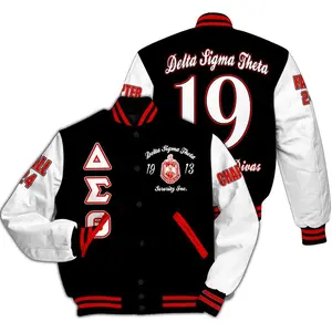 Delta Sigma Theta Custom Chapter Varsity Jacket, Personalized DST Sisterhood 1913 Sorority Letterman, Unique Greek Member Gift, Premium Red White Coat