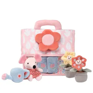 Lambs & Ivy Floral Cottage 5pc Interactive Flowers & Mouse Plush Play Set Toy