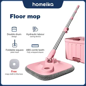 Homeika Self Wash Spin Mop  Spinner Flat 360 Rotating Cleaner With Turbo Flushing Bucket