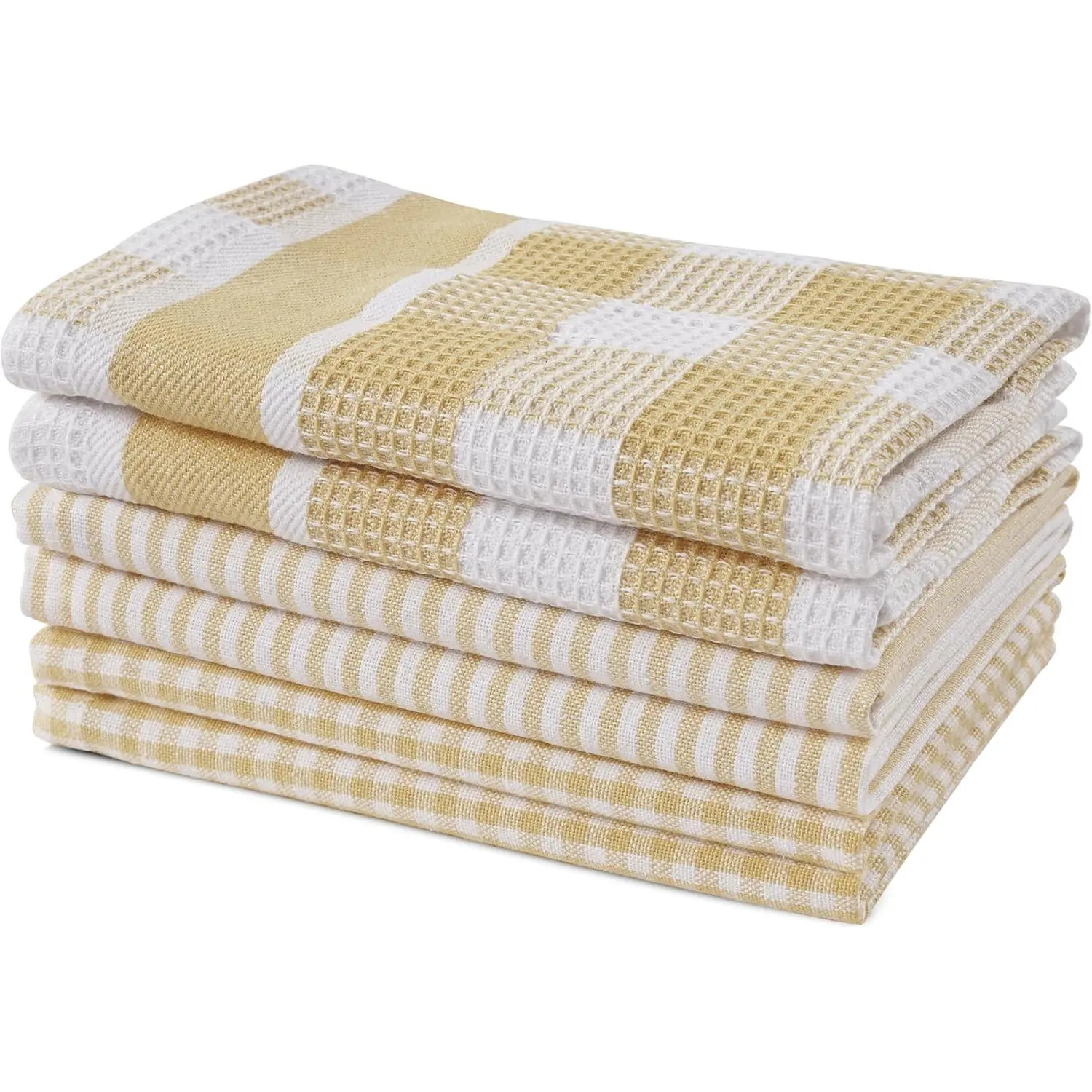 100% Cotton Dish Towels for Kitchen - 6 Pack Dish Cloths for Washing Dishes, Ultra Soft Quick Drying Kitchen Dish Cloths, Reusable Dish Rags for Washing Dishes, 12"x12" - Beige