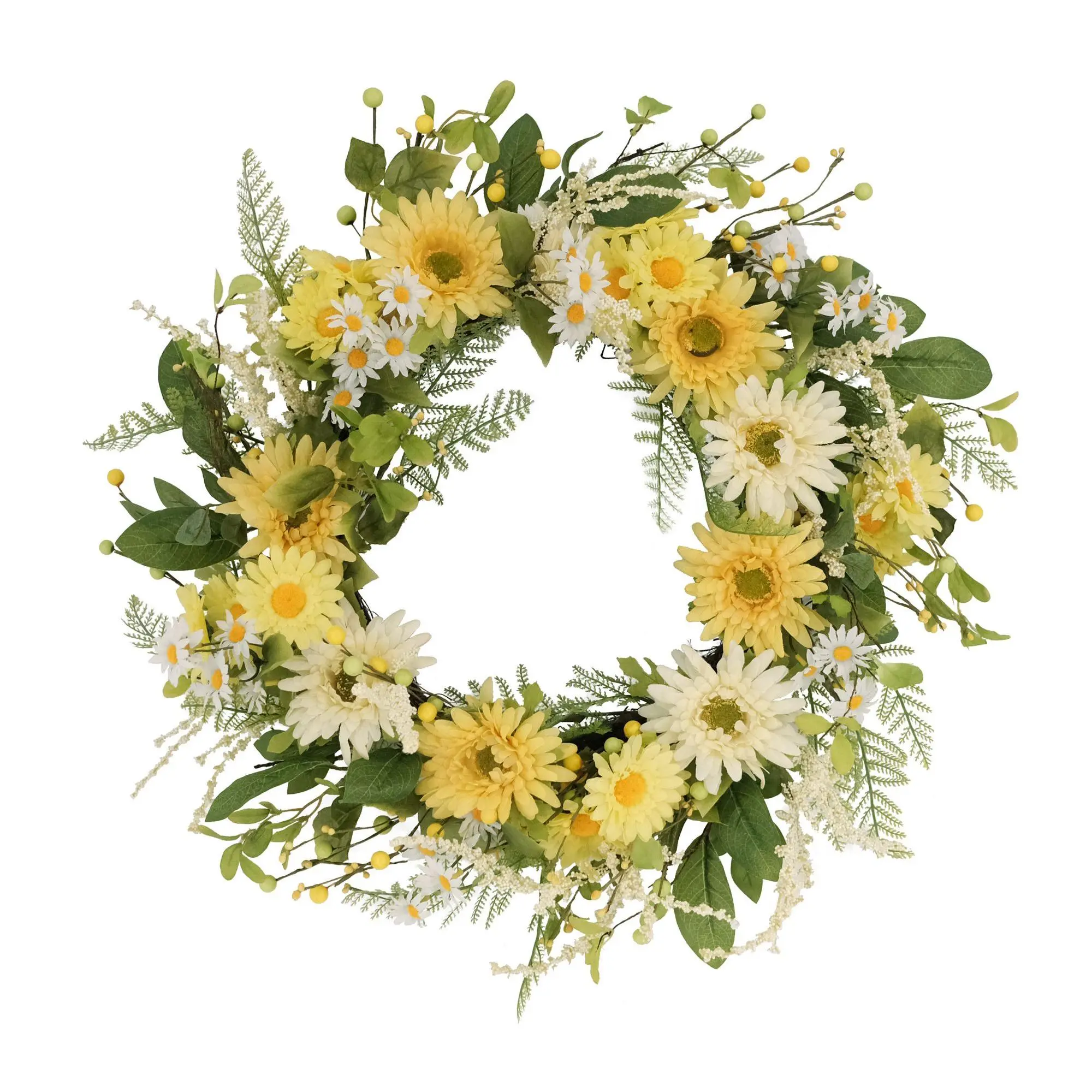 Puleo 24" Chrysanthemum/Daisy Floral Spring Wreath