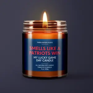 Smells Like A Patriots Win Candle, Football Candle, Candle Gift
