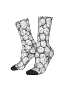 1 Pair Hip Hop Retro All I Want To Do Is Volleyball Crazy Men's compression Sock Harajuku Pattern Printed Seamless Printed Funny Novelty Happy Crew Sock Gift Merry Christmas Decoration Gift Xmas