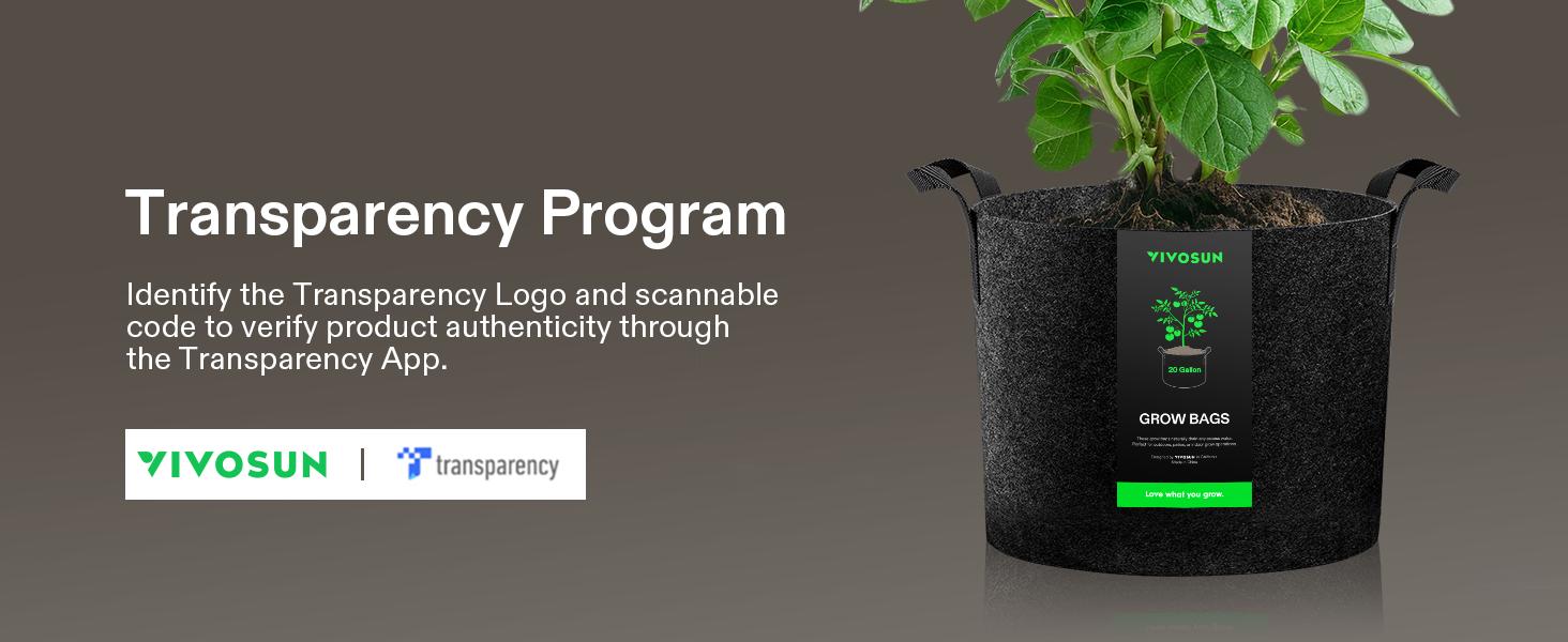 VIVOSUN 5-Pack Grow Bags, Heavy Duty Thickened Nonwoven Fabric Pots with Handles,Black