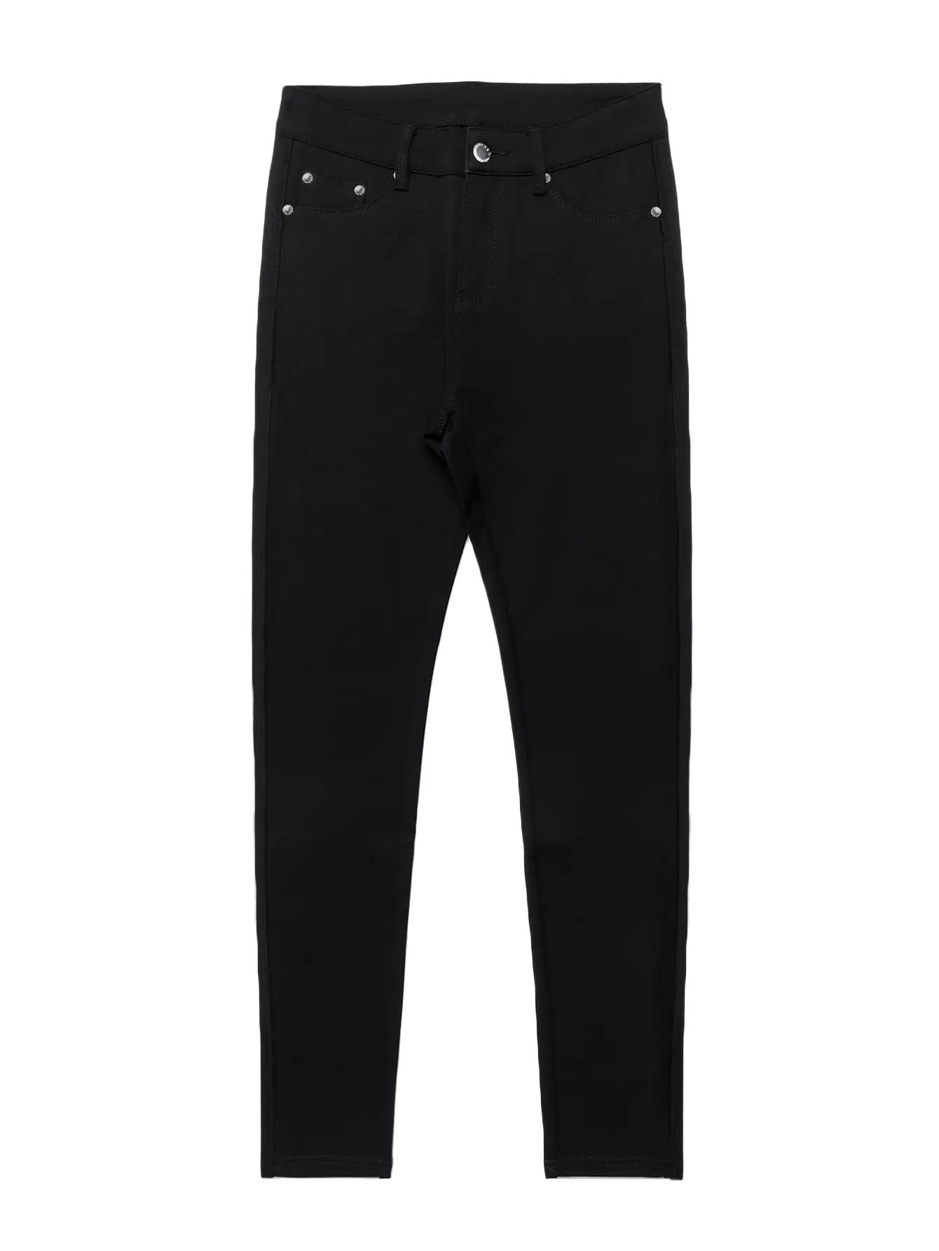 Y2K Women's Plain Pocket Button Leggings, Casual Comfy Skinny Pants for Yoga Gym Workout, Ladies Bottoms for Fall & Winter