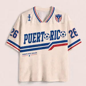 Puerto Rico Soccer Jersey, Retro Soccer Fan Shirt, Custom Player Name Number Jersey, Puerto Rico Football Gift