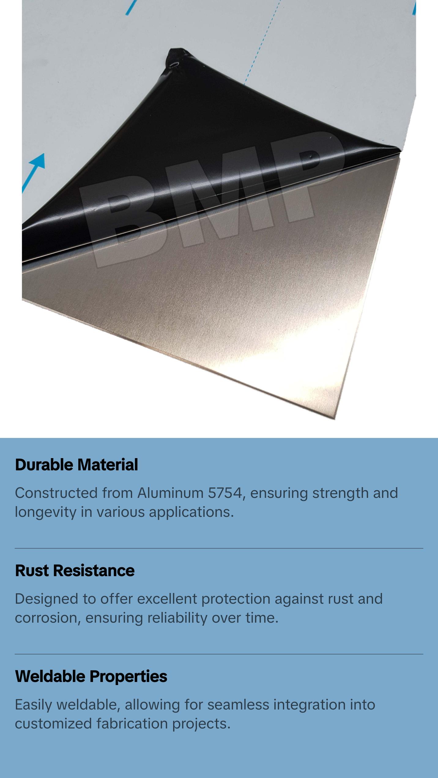 1/8" .12 Aluminum Sheet Plate 15" x 16"  AlMg3, 5754 - 0500312