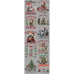 Feral Christmas  DTF Transfer Gang Sheet 24.5" wide x 72" long. Direct To Film