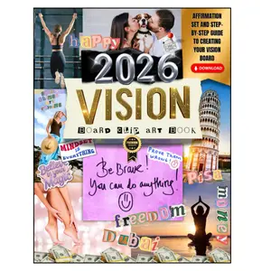 2026 Vision Board clip art Book for Women: 200+ Large, High-Quality Cutouts & Positive Affirmations for Self-Love, Success, Wellness, and ... Elements, Ransom Letters & Goal Setting Kit