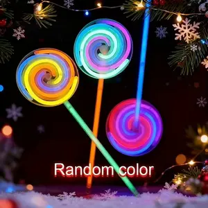 Fluorescent Lollipops Shape Glow Sticks, Multicolor Glowing Spiral Tips, Perfect for Concerts, Parties, Camping, Holidays, Random Colors