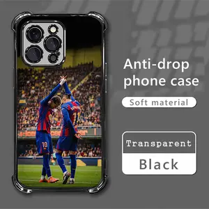 Raphinha Yamal Electroplated Transparent TPU Airbag Phone Case, Protective Shockproof Cover for iPhone 17 Pro Max,16,15,14,13,12,11 - Stylish Multi-Model Anti-Drop Soft Handheld Cellphone Accessory Football