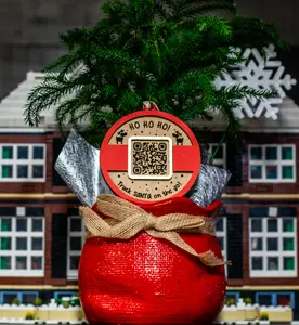 Norad Santa Tracker QR Code Ornament - Hand-Made