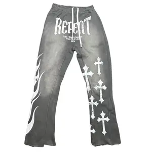 Distressed Flared Sweats