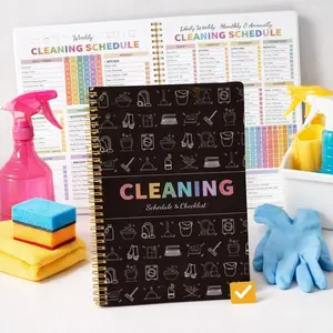 Daily Weekly Monthly Annual Cleaning Plan Book, Spiral Bound Home Organization Planner, Household Chores Record Notebook
