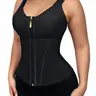 Women's Colombian Faja Body Shaper with Bra Girdle Adjustable Strap, Polyester Fabric, Seamless Compression Waist Trainer Vest for Workout, Wedding, Travel (Black)