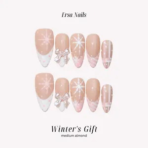 ErsaNails WINTER Collection – Handmade Press-On Nails 10PCS | Acrylic, Reusable, Salon-Quality, Long-Lasting, Glossy Design