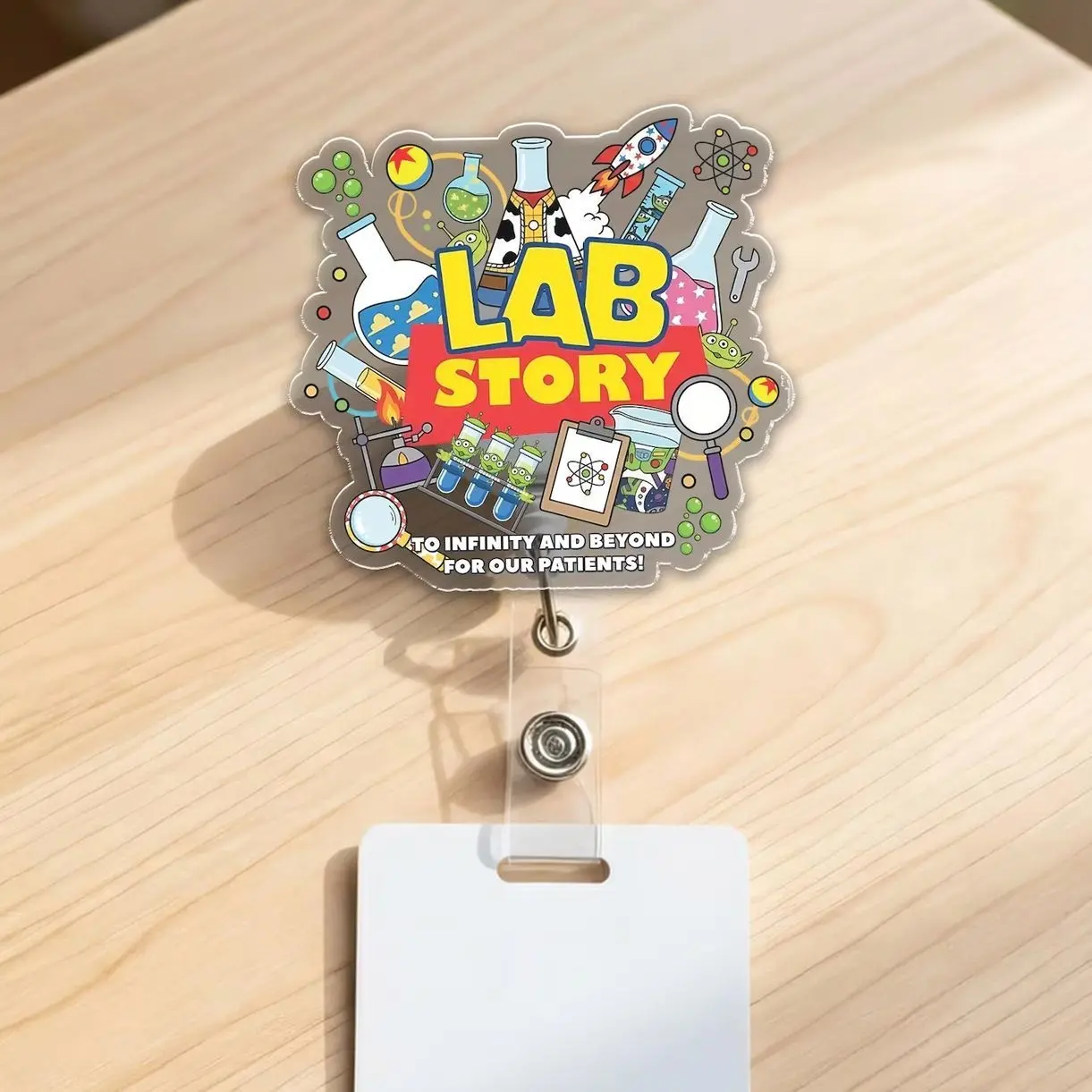 Lab Week 2026 Badge Reel, Blood Bank Lab Tech Retractable ID Holder Clip 84A