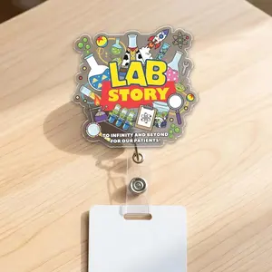 Lab Week 2026 Badge Reel, Blood Bank Lab Tech Retractable ID Holder Clip 84A