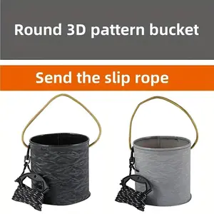 Collapsible Bucket with Handle, Car Wash Bucket Foldable Water Storage Container for Camping Fishing Beach Gardening, Suitable for RV Cleaning Supplies Swamp Emergency Prep