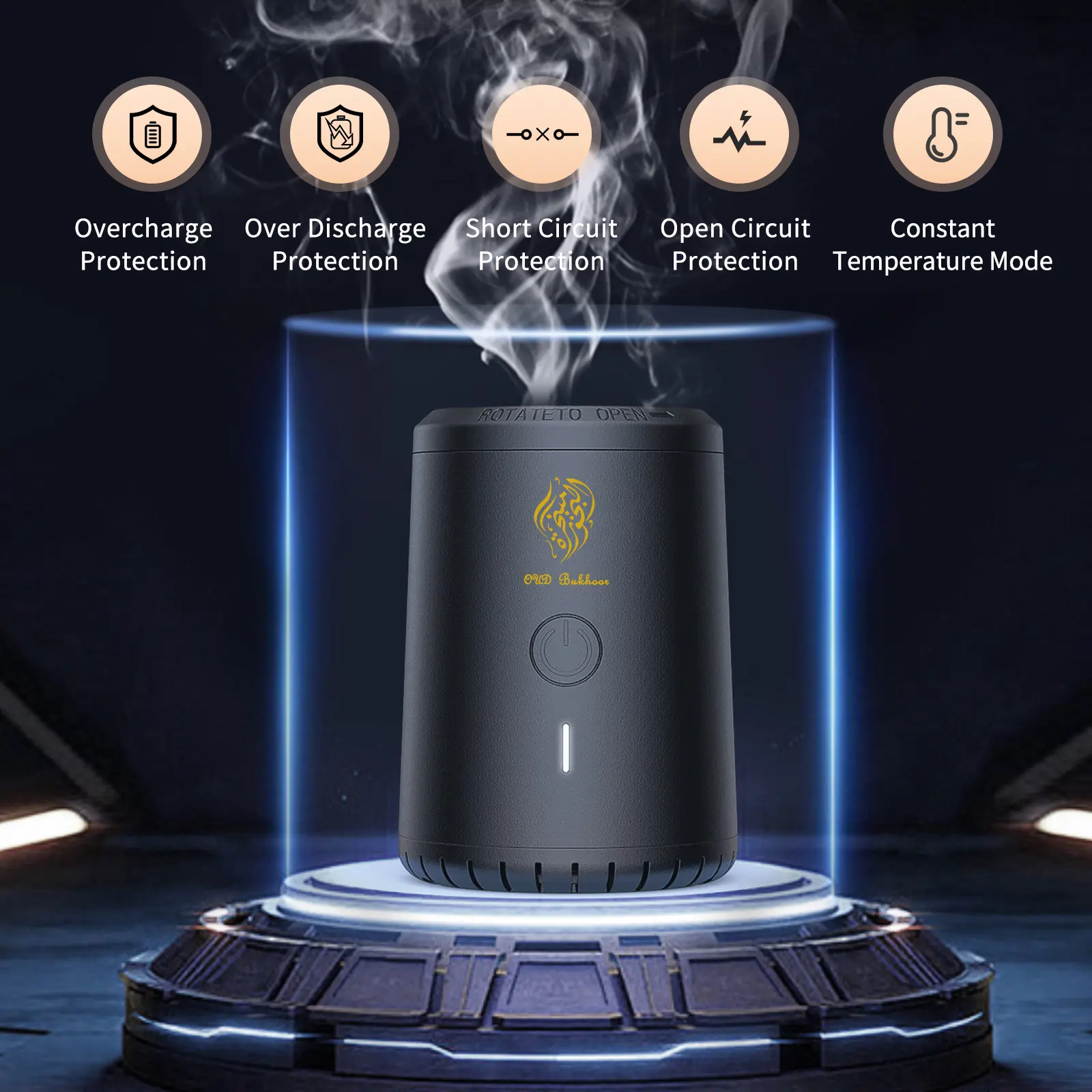 BK-118 Electric Incense Burner Portable mini Incense Burner, Rechargeable USB Aroma Diffuser, Muslim Home Decor.