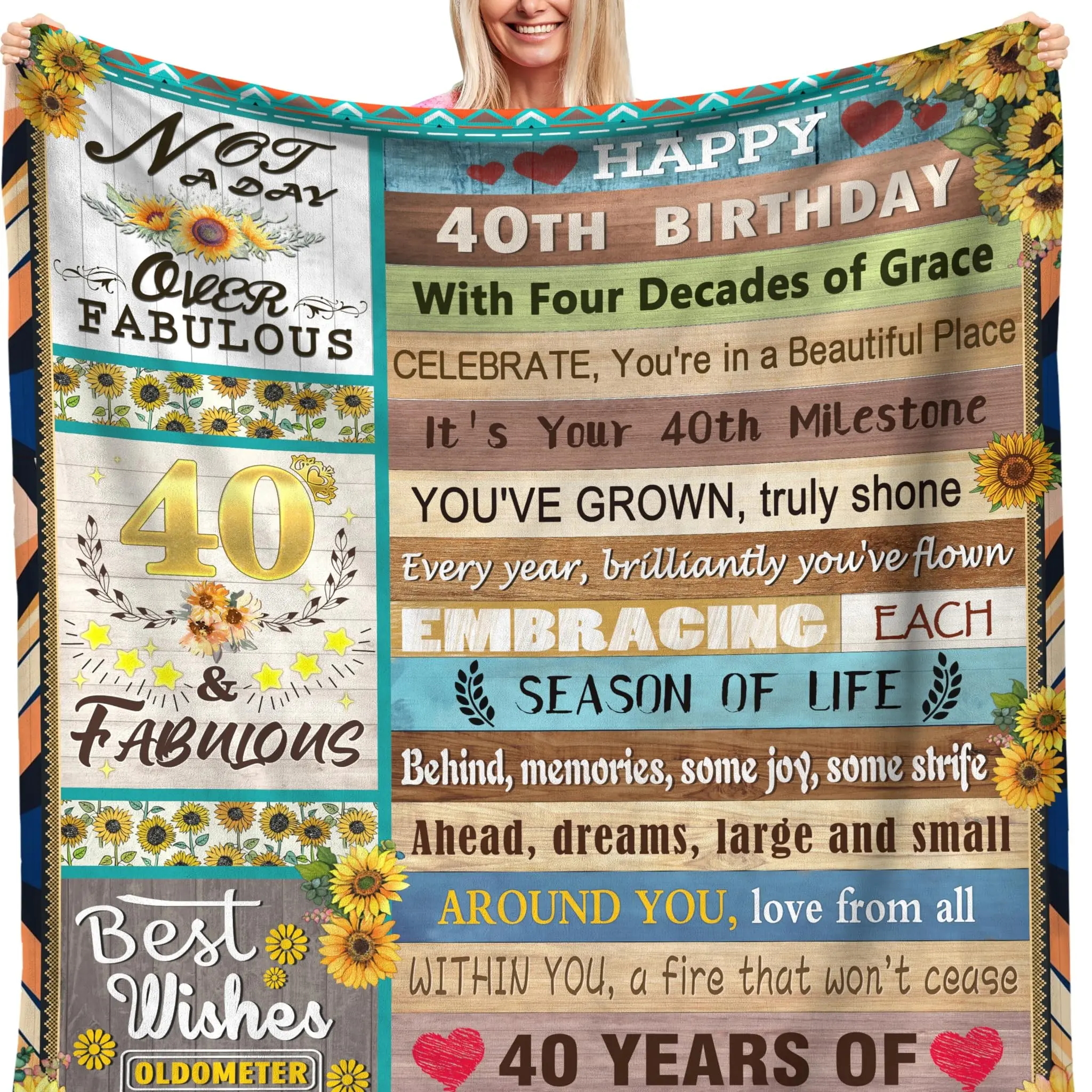 1PC 40th birthday gift ideas for women, 40th birthday gifts for women, funny 40th birthday decorations for her, Throw Blanket