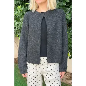 Margot Top Button Cardigan in Charcoal
