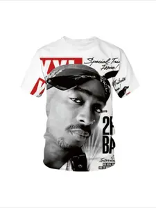 Rapper Tupac 2pac 3D Print Summer Fashion Men's T-shirt  Clothing Casual Short Sleeve T-shirt for Cool Men Tops Tees Clothes