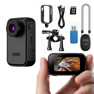 1080P Thumb Action Camera with 64GB Card, Thumb POV Portable Body Cam, Tiny Size, Hands Free, Mount Anywhere Magnetic Sport DV, Bike Cycling, Pet, Vlogging Card Water Proof