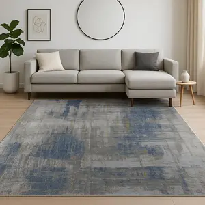 HomeRoots 569465 8 x 10 ft. Blue Abstract Hand Knotted Rectangle Area Rug